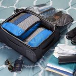Basics 4 Piece Packing Travel Organizer Cubes Set - Medium, Sky Blue - Image 9